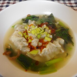 小松菜と水餃子のスープ